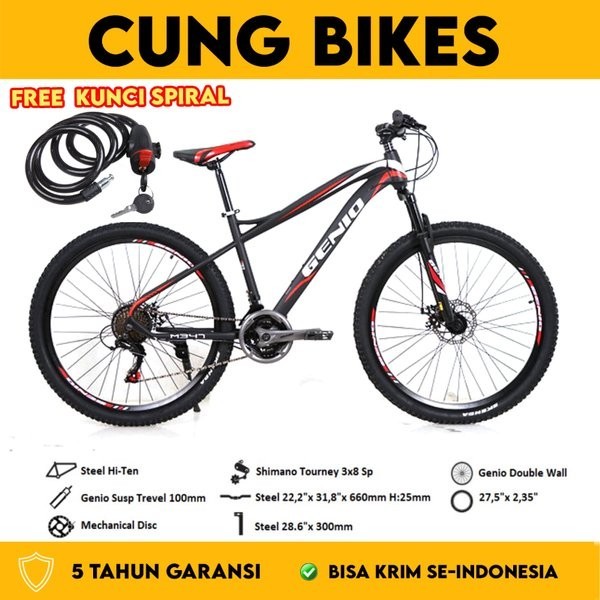 Sepeda Gunung 27.5 Inch Mtb Genio M 347 24 Speed Shimano By United Bike
