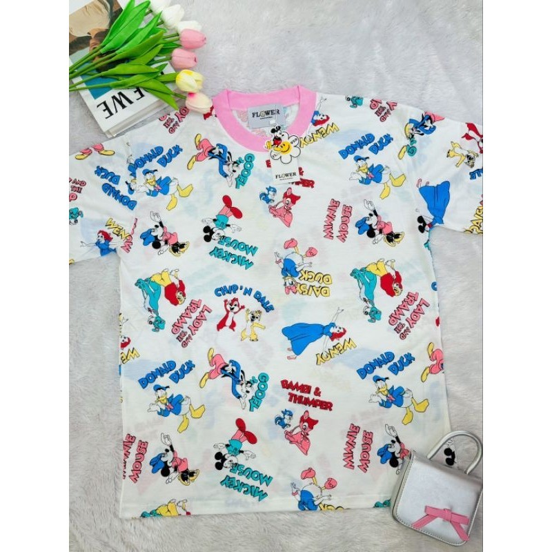TERMURAH READY STOCK BAJU BANGKOK KAOS IMPORT MICKEY MOUSE AND FRIEND MERK FLOWER / BAJU BKK ORIGINA