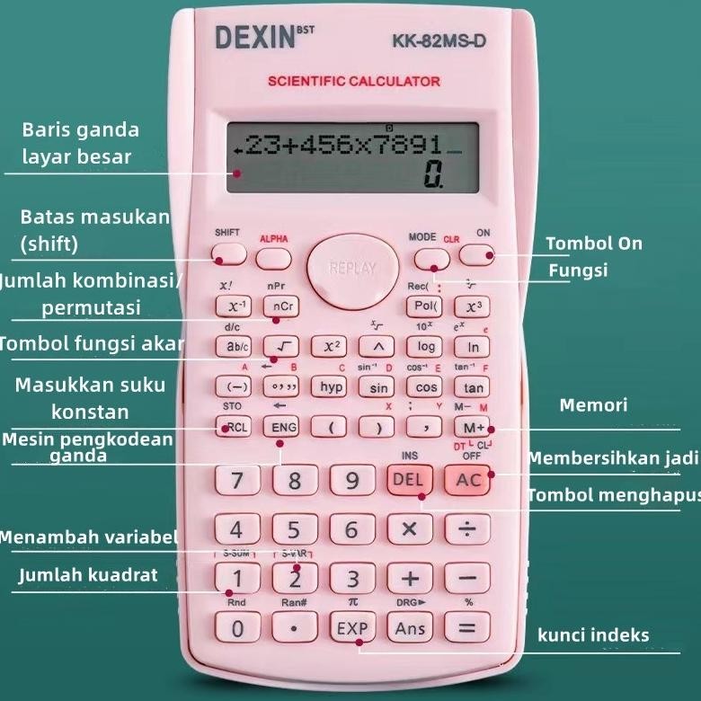 

If56 Kalkulator Color Function Scientific Kalkulator 24 Fungsi Kalkulasi 3 Warna 1700 scientific calculator KK-82MS-D-Gratis baterai Original