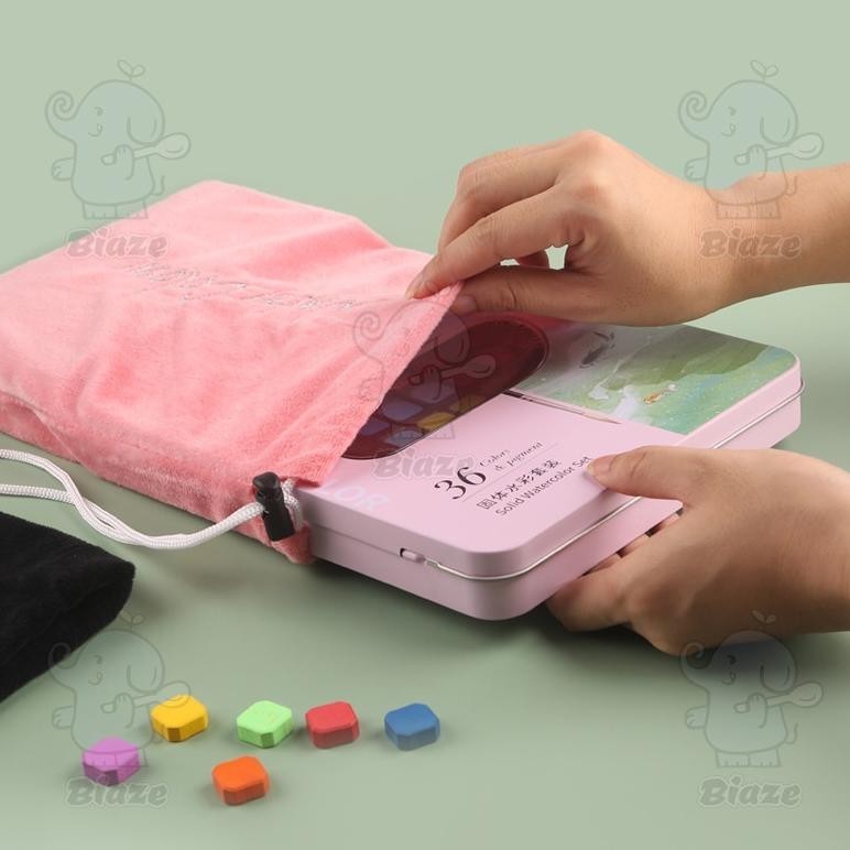 

wdr-75 BIAZE 36/48 Watercolor Paint Set Warna Solid Alat Cat Air (Termasuk Kuas dan Kertas Gambara) Hemat