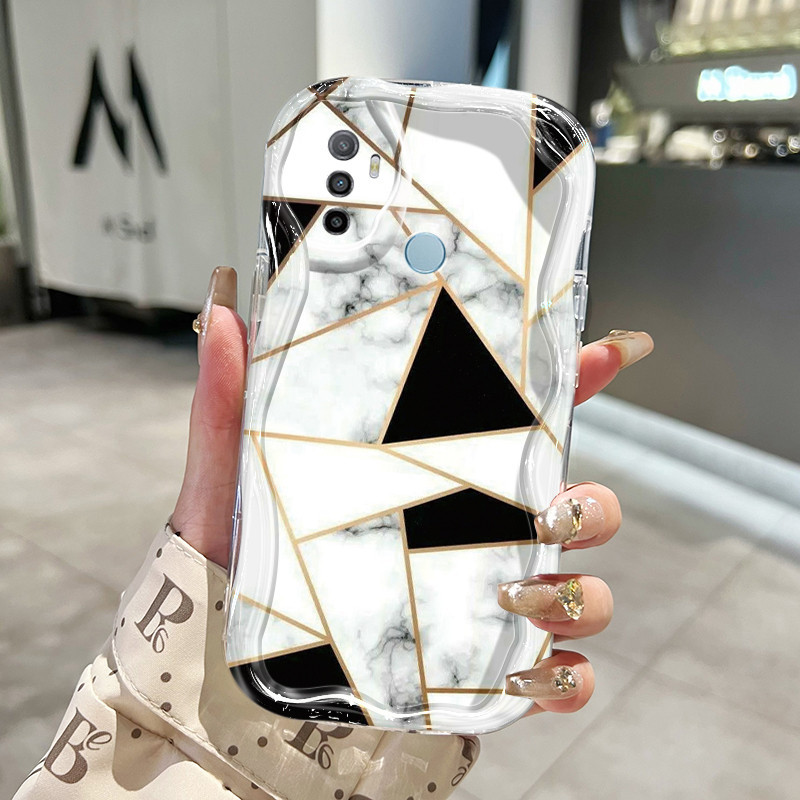 Casing Hp OPPO A53 2020 A53s A32 A33 2020 A11s Case segitiga Kesing telepon pola marmer Softcase lun