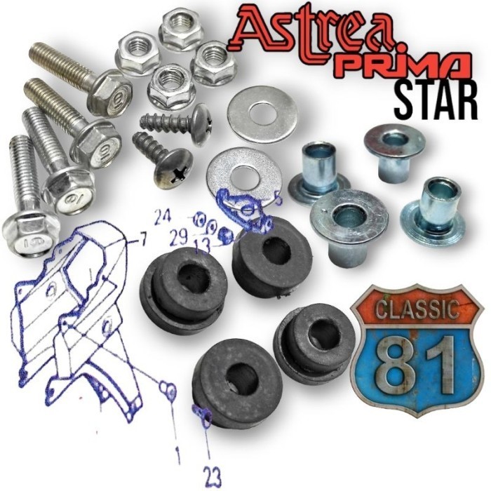 Produk Terbaru Promo Baut Body Belakang Honda Astrea Prima Astrea Star Set Karet Dan