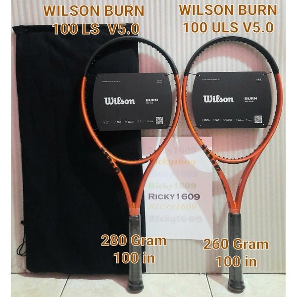 RAKET TENIS WILSON BURN 100 LS - BURN 100 ULS - VERSION 5.0 - ORIGINAL WILSON