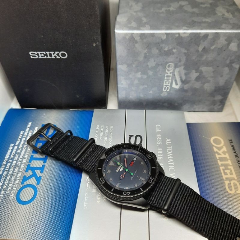 Seiko 5 Sports Superman SRPD79K1 Blackout SRPD79 All Black Caliber 4R36-07G0 Automatic