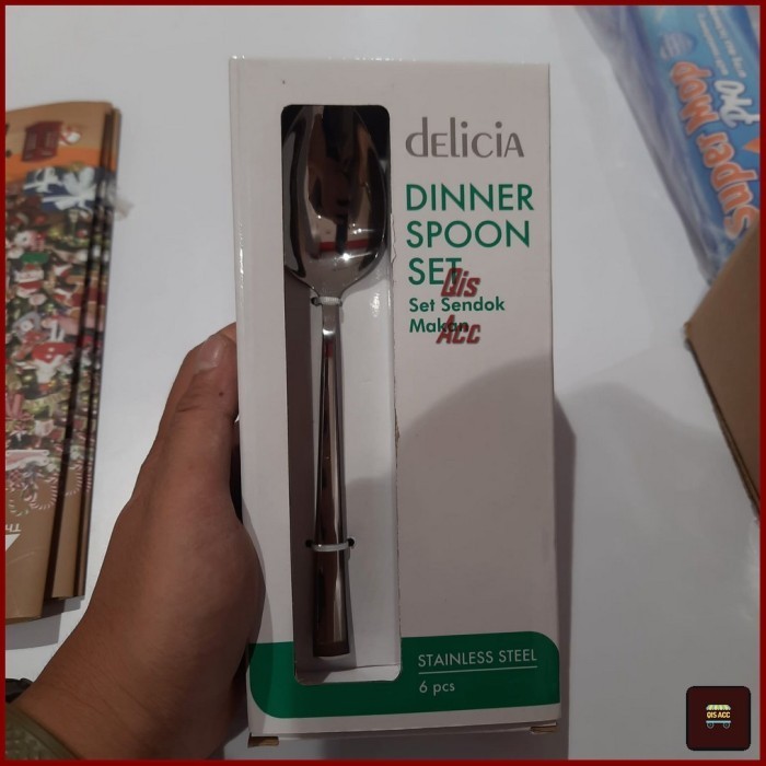 Delicia Sendok Makan Dinner Spoon Stainless Steel Set 6 Pcs Et-1062