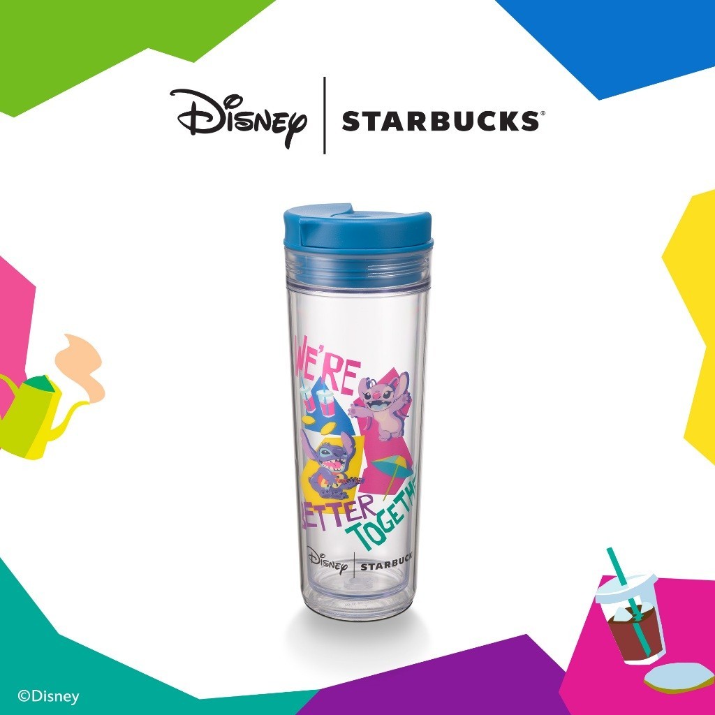 Starbucks x Disney Tumbler Stitch n Angel We're Better Together Plastic Akrilik 16oz Grande Botol Mi