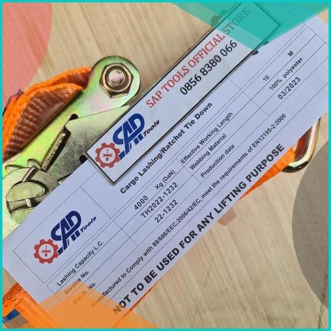 ratchet tie down webbing lashing cargo belt treck 4ton 10m 2" 19F3B