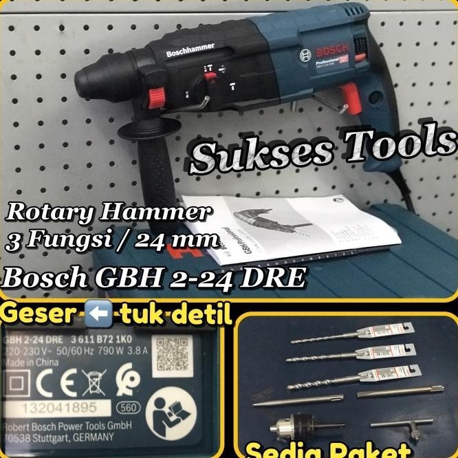 Gbh 2-24 Gbh2-24 Dre (+Mata) Mesin Bor Bobok Beton Bosch Rotary Hammer
