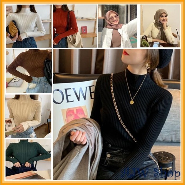 Ajwpedia Inner Rajut Turtleneck Premium Lengan Panjang Import