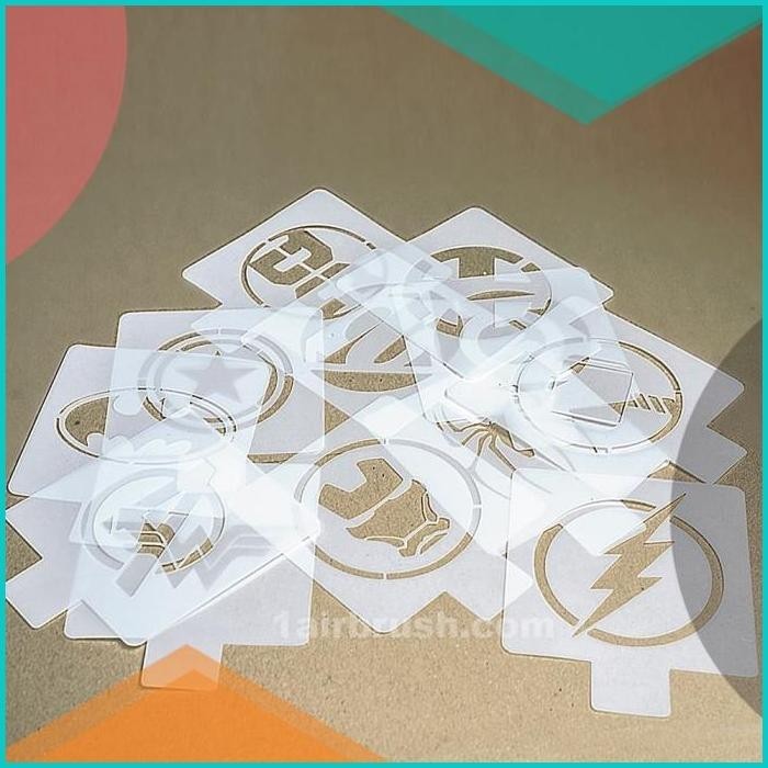 

Stencil Superhero ironman/superman/Xman/Captain america/flash man 19F3