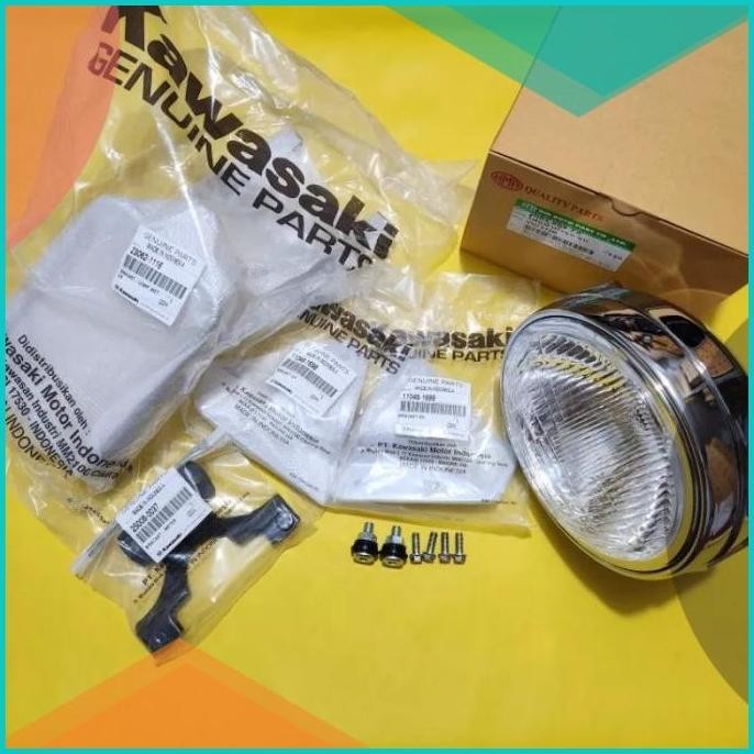Reflektor Lampu Bulat Ninja SS HMA Thai plus Bracket Original Kawasaki