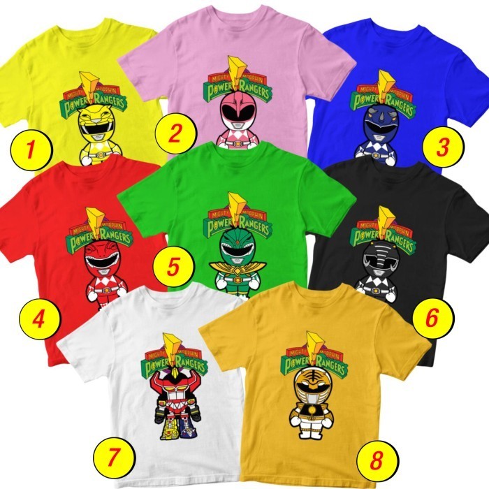 Baju Kaos Anak Laki Laki Perempuan Umur 1-10 Tahun Gambar Helm Power Ranger Chibi DISTRO JAKARTA Kar