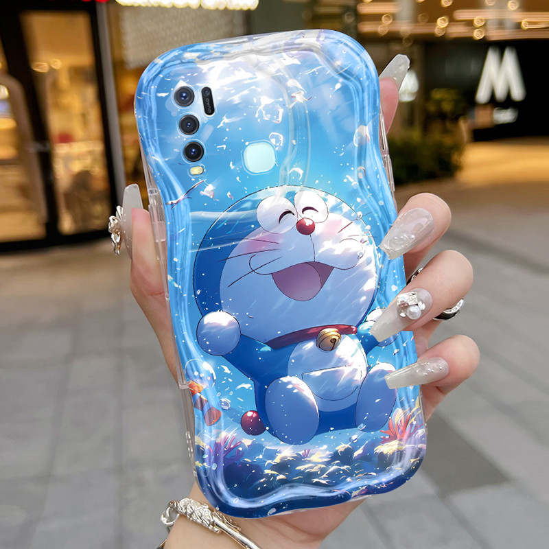 Casing Hp VIVO Y50 VIVO Y30 VIVO Y30i Case lunak Softcase sarung HP ponsel pola renang Doraemon casi