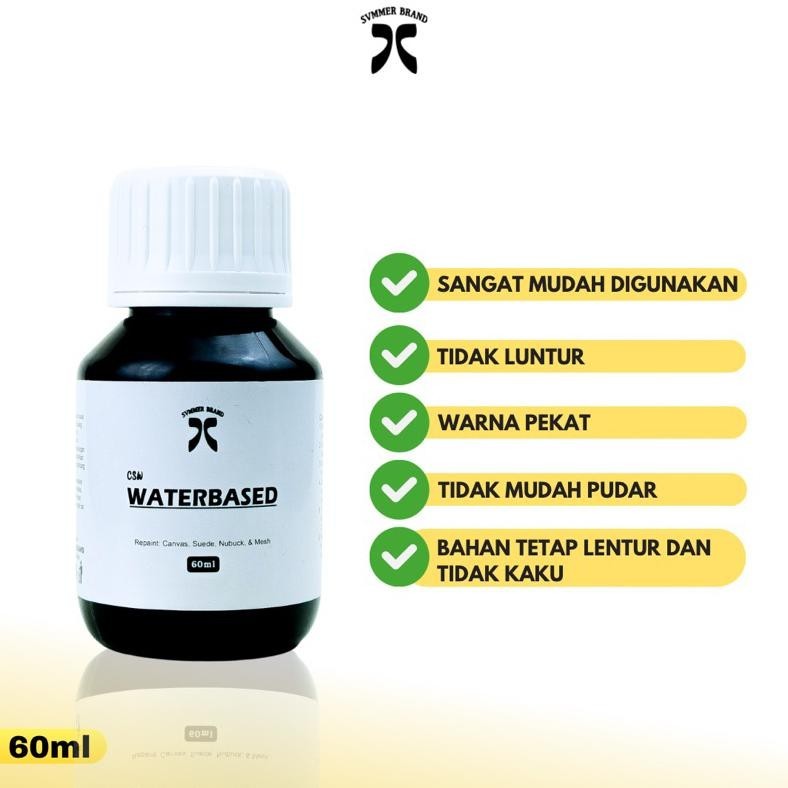 

Repaint Cat Sepatu Waterbased Tas Topi Canvas Mesh Nubuck Recolor Suede Kanvas Not Leather Dye - CSW 60ml Terjamin