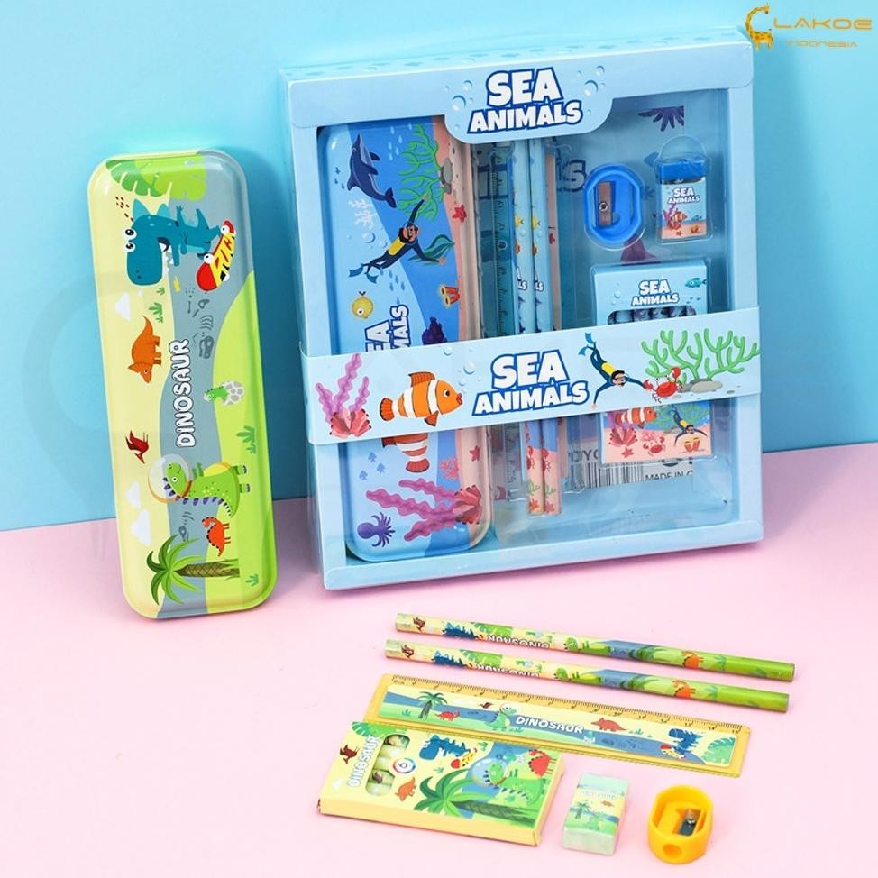 

LAKOE Kotak Pensil Anak Set Stationery/Alat Tulis Kotak Pensil Karakter/Alat Tulis set Lengkap Promo