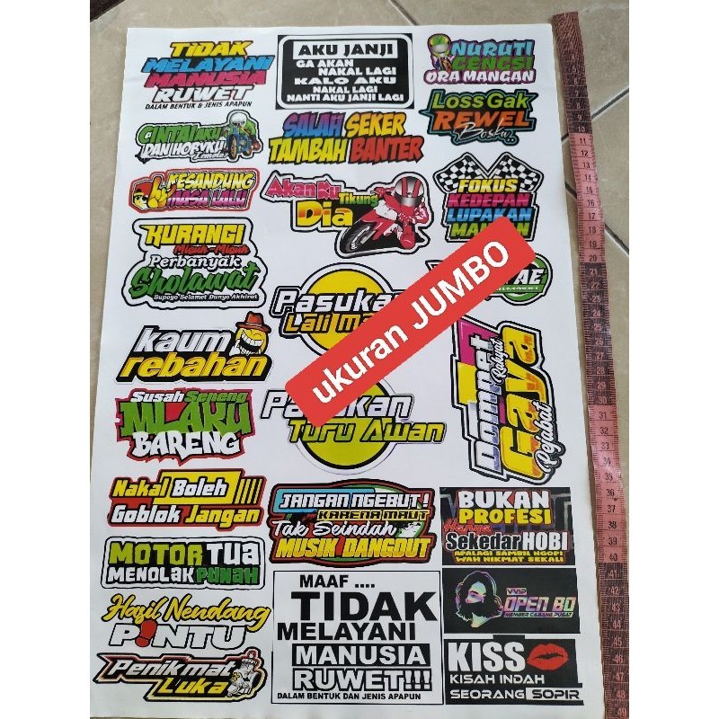 

Stiker Kata Kata | Stiker 1 Lembar | Stiker Pack Ukuran 31cmx47cm