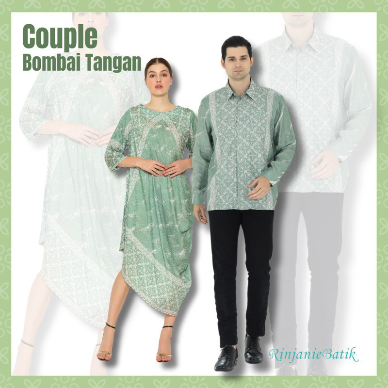 Rinjanie Batik - Set Couple Lebaran - Couple Kekinian - Greentea Series - Couple Lebaran 2024