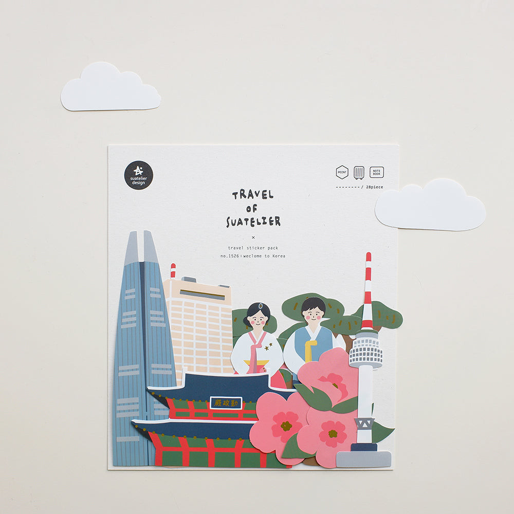 

Travel of SUATELIER Sticker Pack No. 1526 welcome to Korea