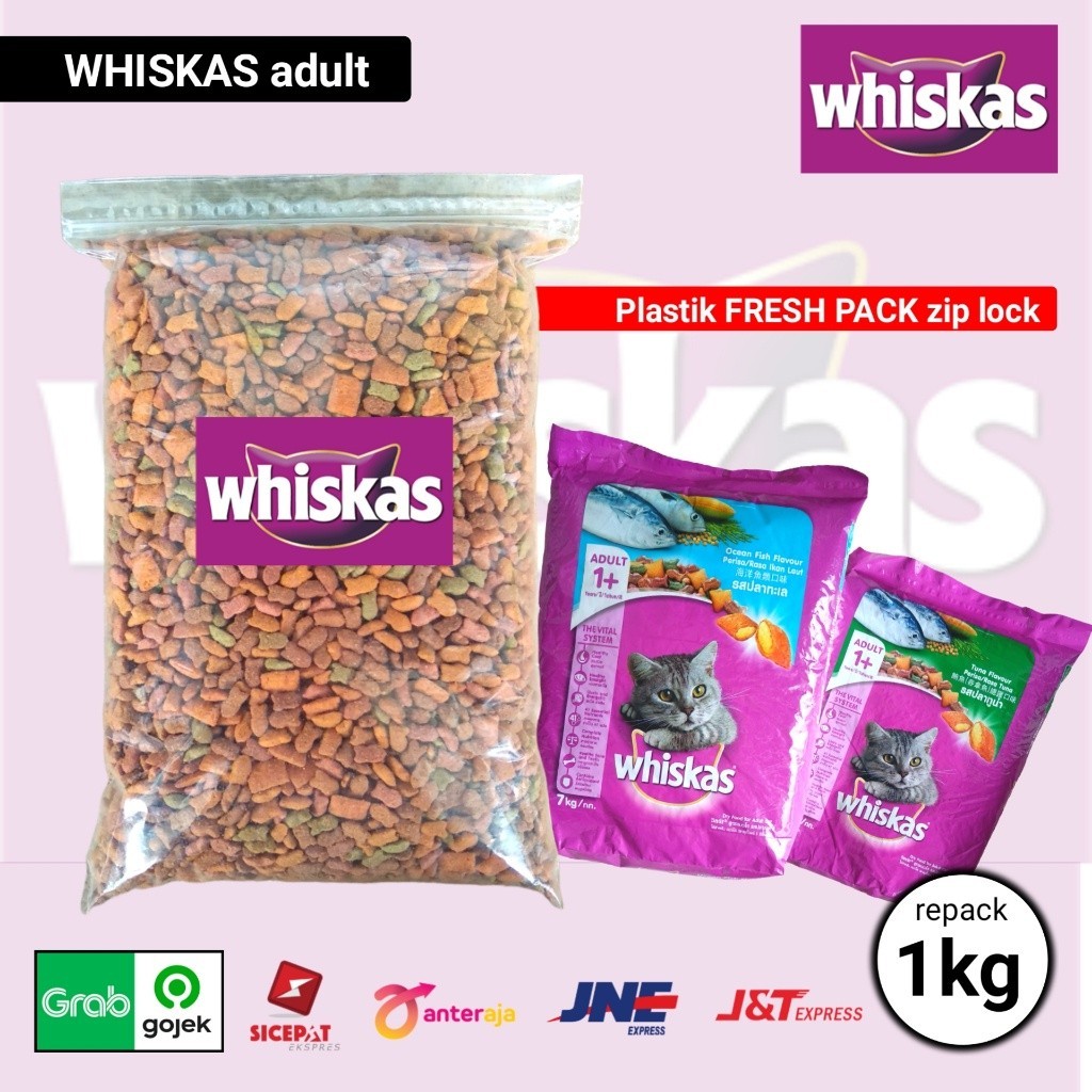 whiskas repack 1kg makanan kucing kering whiskas