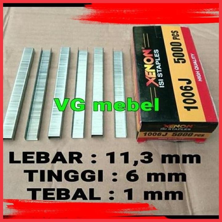 

(BK VG_M) ISI STAPLES TEMBAK U 6 MM ISI 5000PCS MERK XENON - REFILL STEPLES STAPLER GUN TACKER 1006J XENON