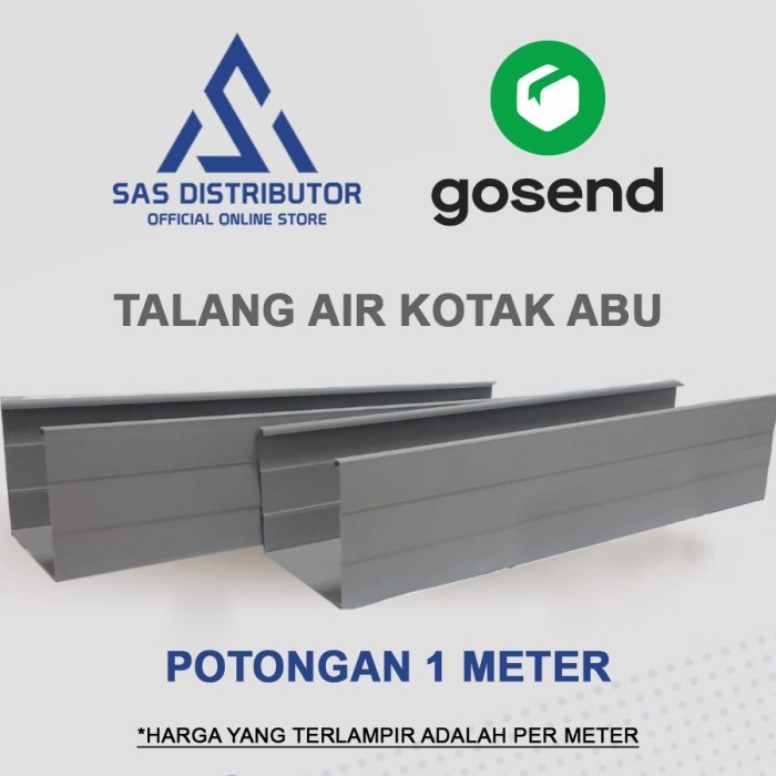 Promo Talang Air Kotak Pvc Abu 4" Inch / Talang Air Hujan 1 Meter .