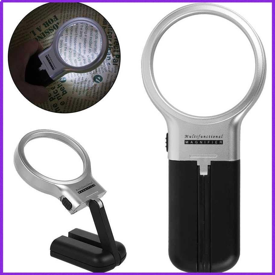 

COD FOX Kaca Pembesar Lipat Foldable Magnifying Glass with 2 LED 63mm 3X