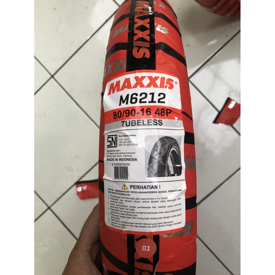MAXXIS 80/90-16 M6212 TUBELES BAN MOTOR SKYWAVE NOUVO VELG RING 16