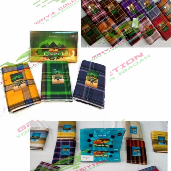 Sarung Atlas Favorit Dewasa / Sarung Tenun Atlas Favorit Motif Kotak