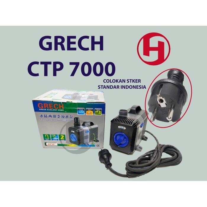 Ctp 7000 Sunsun Grech 50 Watt Pompa Celup Kolam Ikan Aquarium Celup Terlaris
