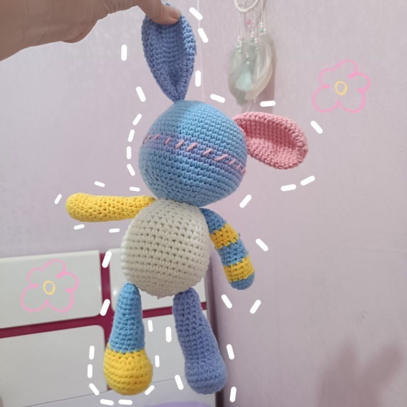 amigurumi boneka robot kelinci • Boneka rajut robot kelinci • boneka rajut kelinci • amigurumi gummy