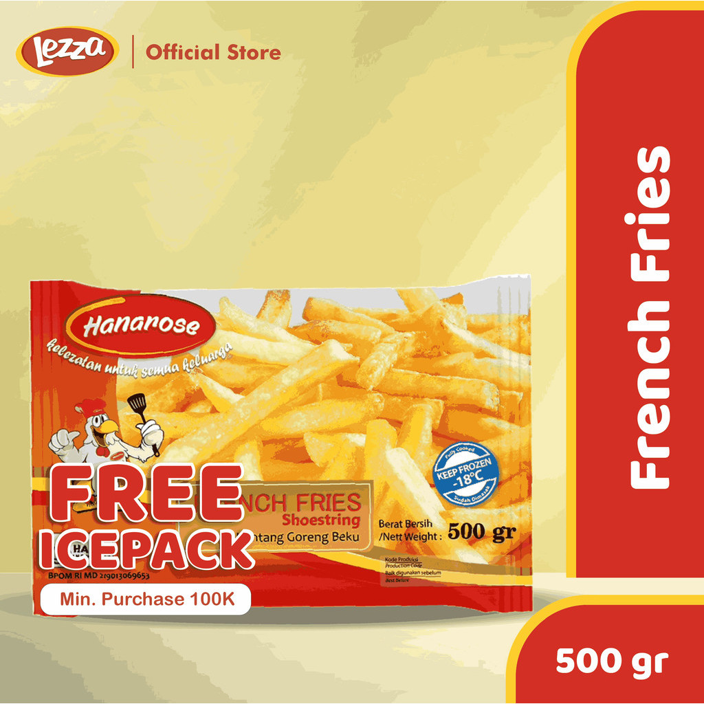 

HANAROSE Shoestring Frech Fries/Kentang Frozen 500 Gr