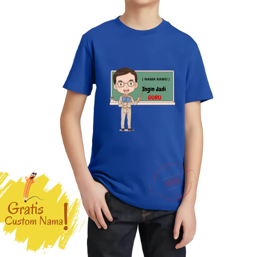 Baju Kaos Anak Cita-cita Guru / Baju kaos Anak Cita Cita Guru / Free Nama