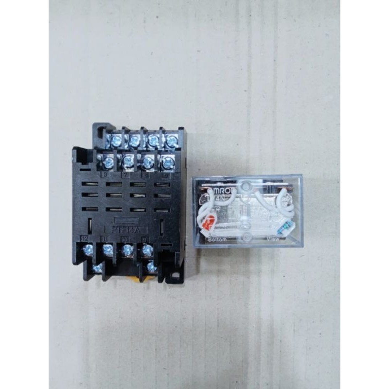 relay Omron ly4n 220v 14kaki + socket / relay 220v 14pin + socket / original omron