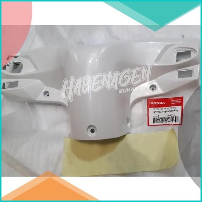 batok kepala belakang cover stang vario 110 techno karbu putih ORI AHM