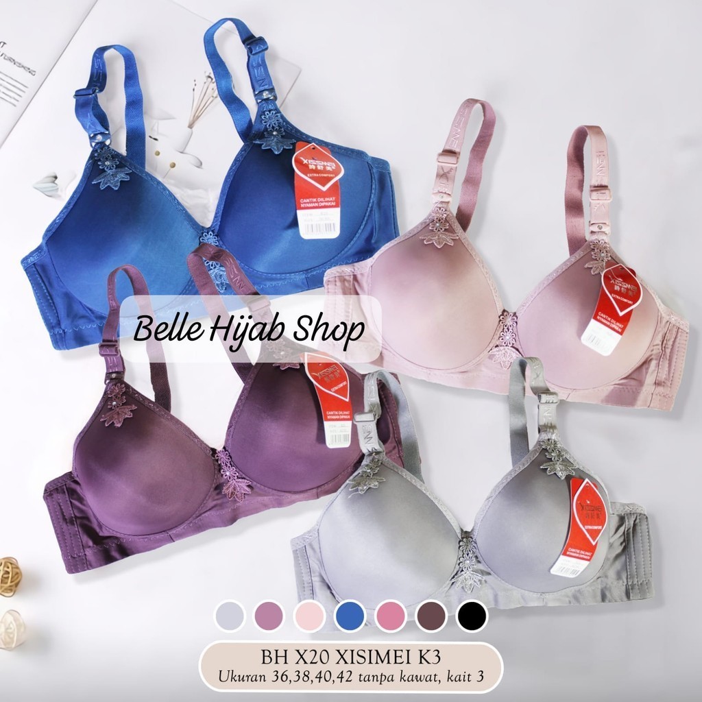PAKET HEMAT ISI 3 DAN 5  BRA IMPORT POLOS XISIMEI PAKET ISI 5 PCS BH X20 XISIMEI K3 CUP B BELLEHIJAB