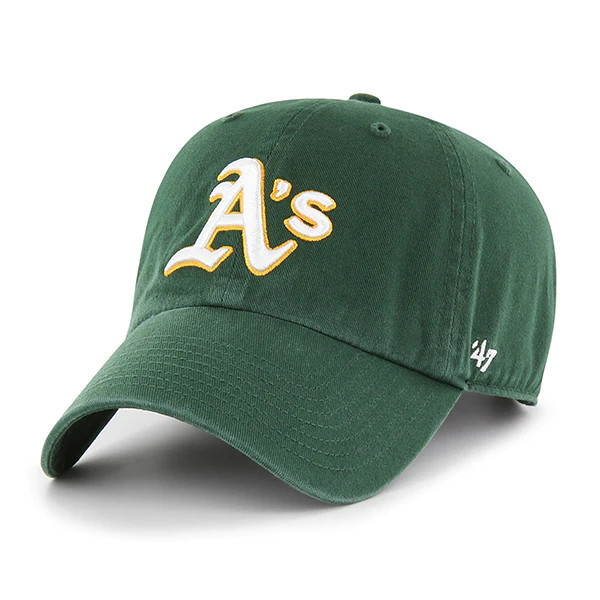 Topi 47 Brand Clean Up Oakland Athletics Green White Yellow