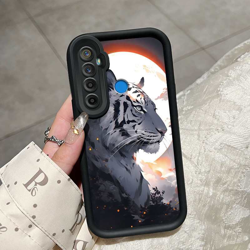 Casing Hp Realme 5 5i 5s 6i C3 C3i Narzo 10 Narzo 10A Narzo 20A Case pola macan putih Softcase lembu