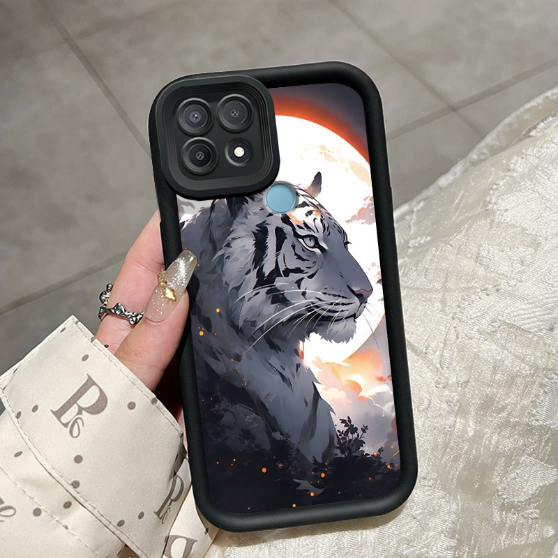 Casing Hp OPPO A15 A15s A35 Case pola macan putih Softcase lembut ganda baru Casing HP pelindung sil