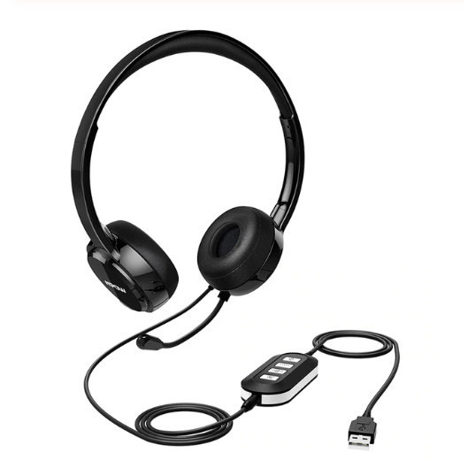 Earphone Headset Call Center Zoom Usb Noise Reduction Wired Mpow Pa071