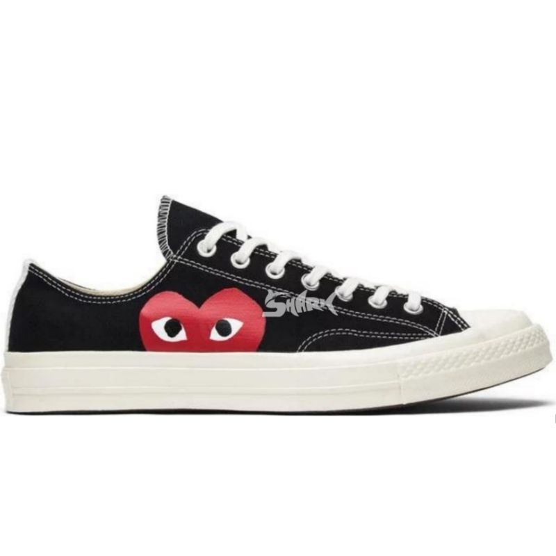 CDG Play x Converse Chuck 70 Low "Black" 100% Authentic