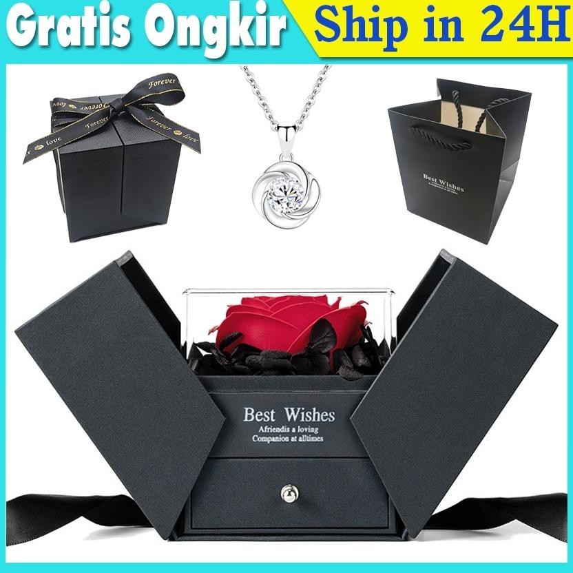 

Or42 Eternal Rose Gift Box / Kotak Perhiasan Kado Kalung Cincin Lamaran Mawar /Gift Box Mawar Visual Experience Terlaris