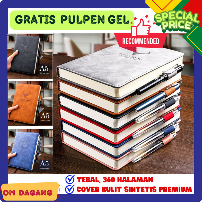 

DISKON Buku Catatan Agenda Harian Binder A5 Hardcover Kulit Tebal Murah