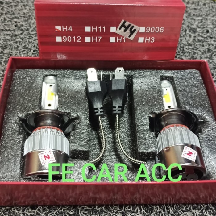 LAMPU UTAMA HEAD LAMP LED MOBIL SUPER TERANG PUTIH ISI SEPASANG H4
