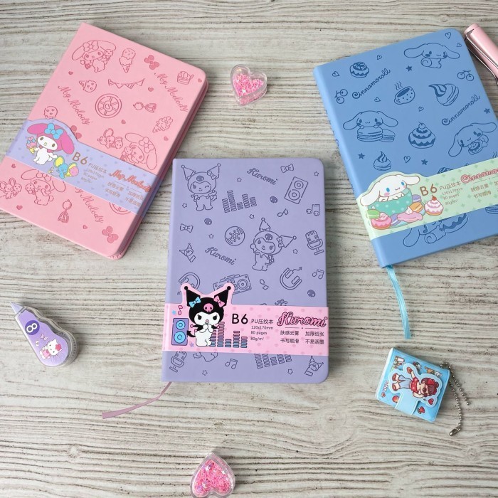 

Buku Tulis Hardcover SANRIO Ukuran B6 Cinnamoroll Kuromi Melody MURAH PROMO