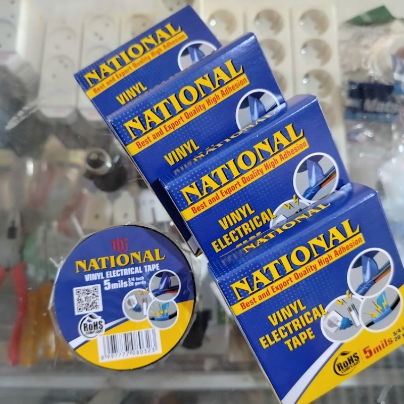 ASLI ISOLATOR ISOLASI LISTRIK NATIONAL HITAM SOLASI KABEL NASIONAL ELECTRICAL TAPE BERKUALITAS