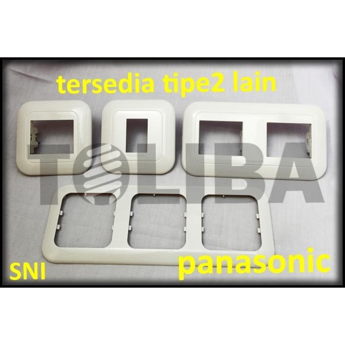 TERBARU FRAME 2 GANG 4 DEVICE PANASONIC WEJ78049W SNI / FRAME SAKLAR PANASONIC