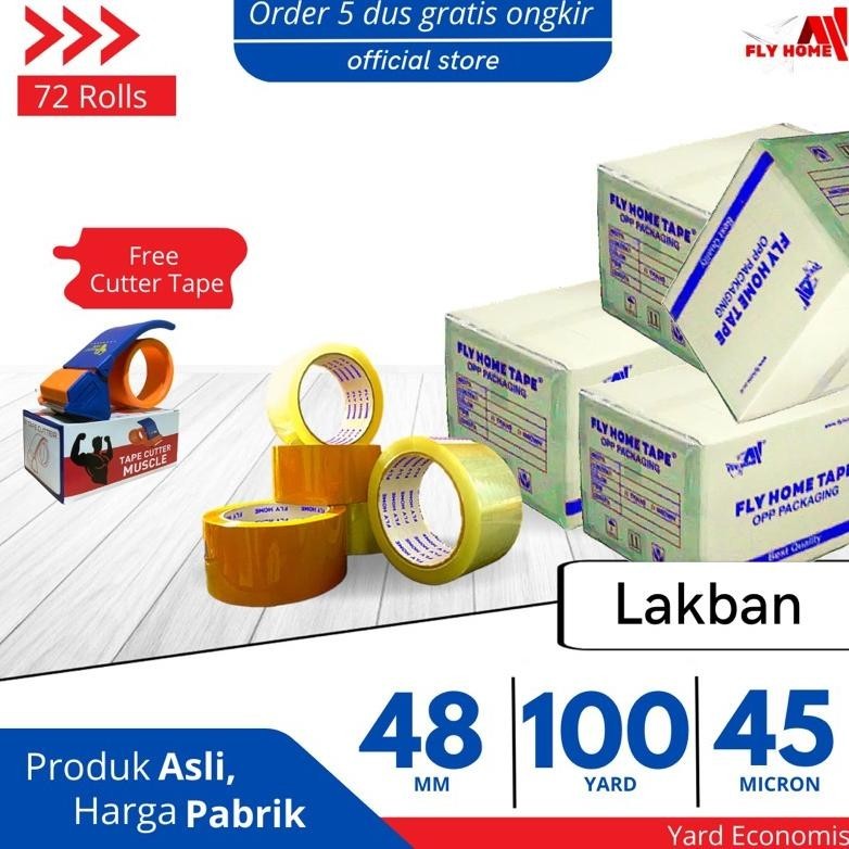 

Banyak Diskon!!! Flyhome Lakban Bening Coklat 100Yard 2Inci 48X100 Yard 1 Dus 72Rolls Jumbo Cargo