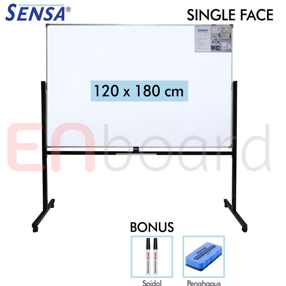 

Lagi Promooo !!! Papan Tulis Whiteboard / White Board Standing Single Face Sensa 120 X 180 Cm