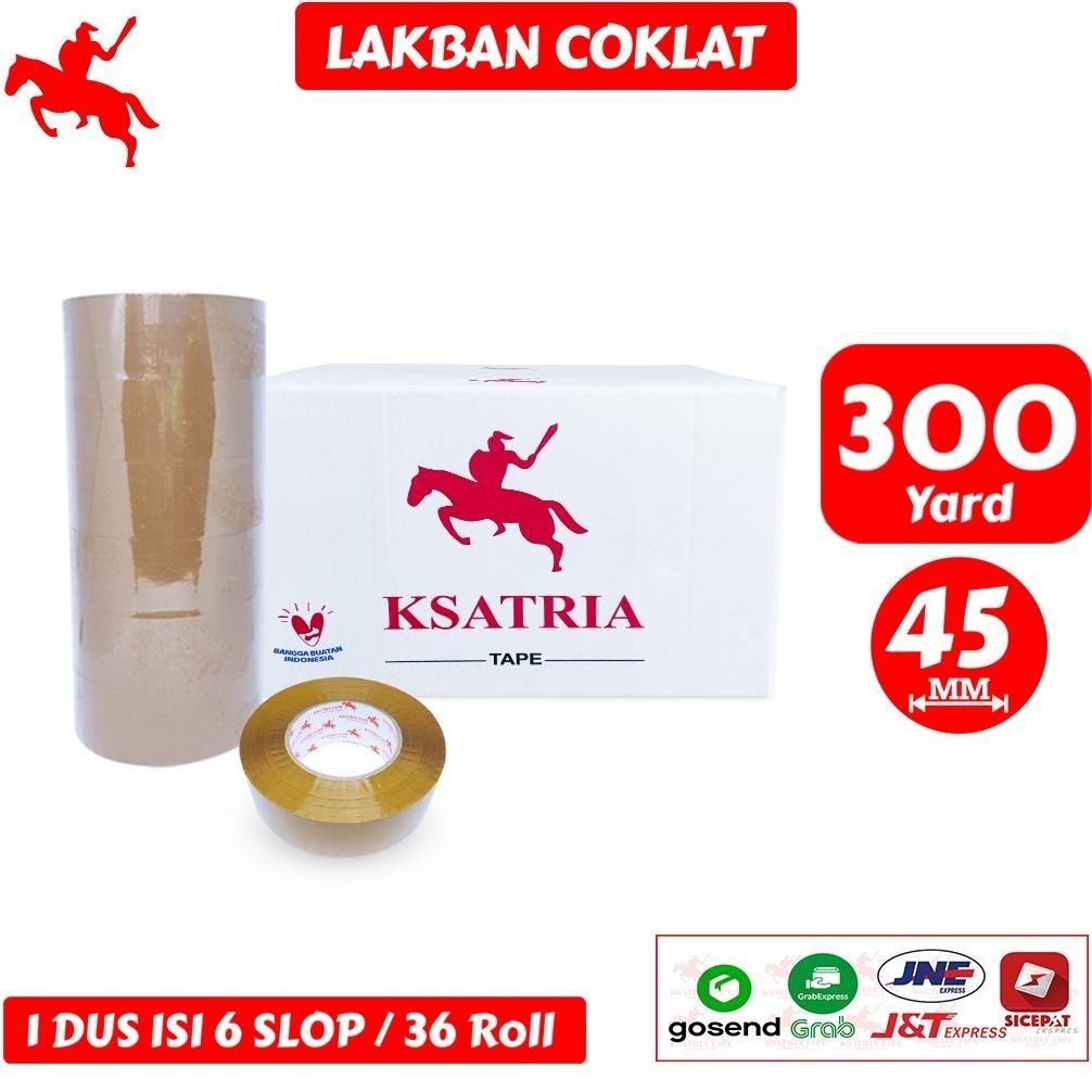 

Lagi Promooo !!! Lakban Opp Tape / Lakban Coklat Ksatria Tape 300 Yard (1 Dus)