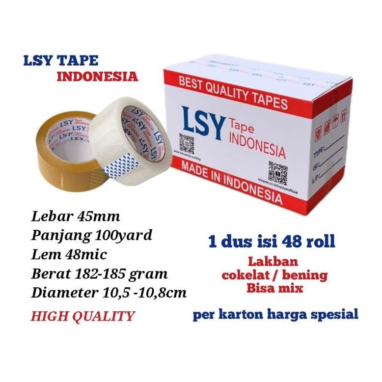 

Sedang Promooo !!! Lakban Bening / Cokelat 100Yard 1 Dus Isi 48 Roll Lsy Tape Indonesia